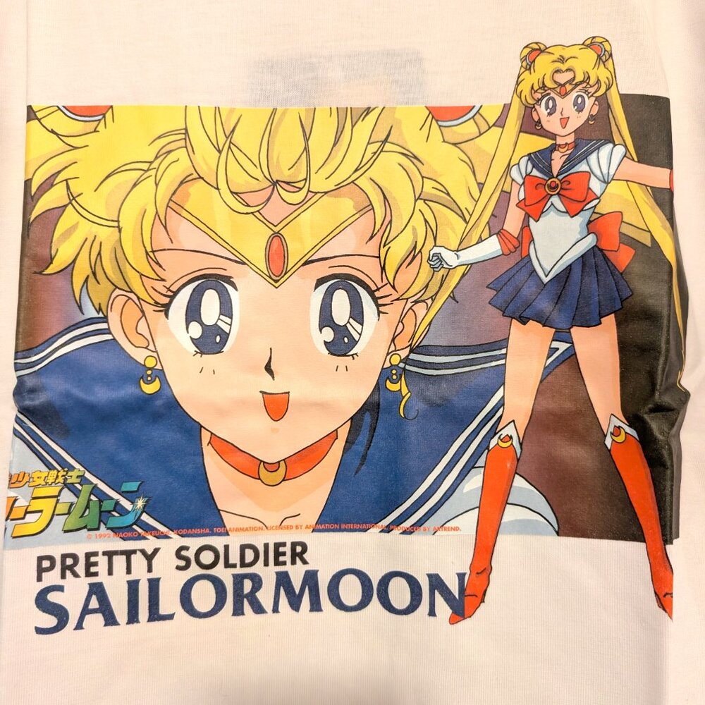 Vintage 92 Sailor Moon NWT Youth Sz 6/8 White Pretty Soldier Naoko Takeuchi Top - Picture 4 of 9